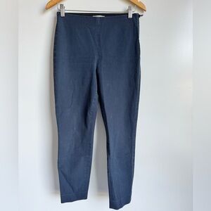 Everlane The Curvy Side Zip Work Pant Crop Women 6 Navy Blue Officecore Straight